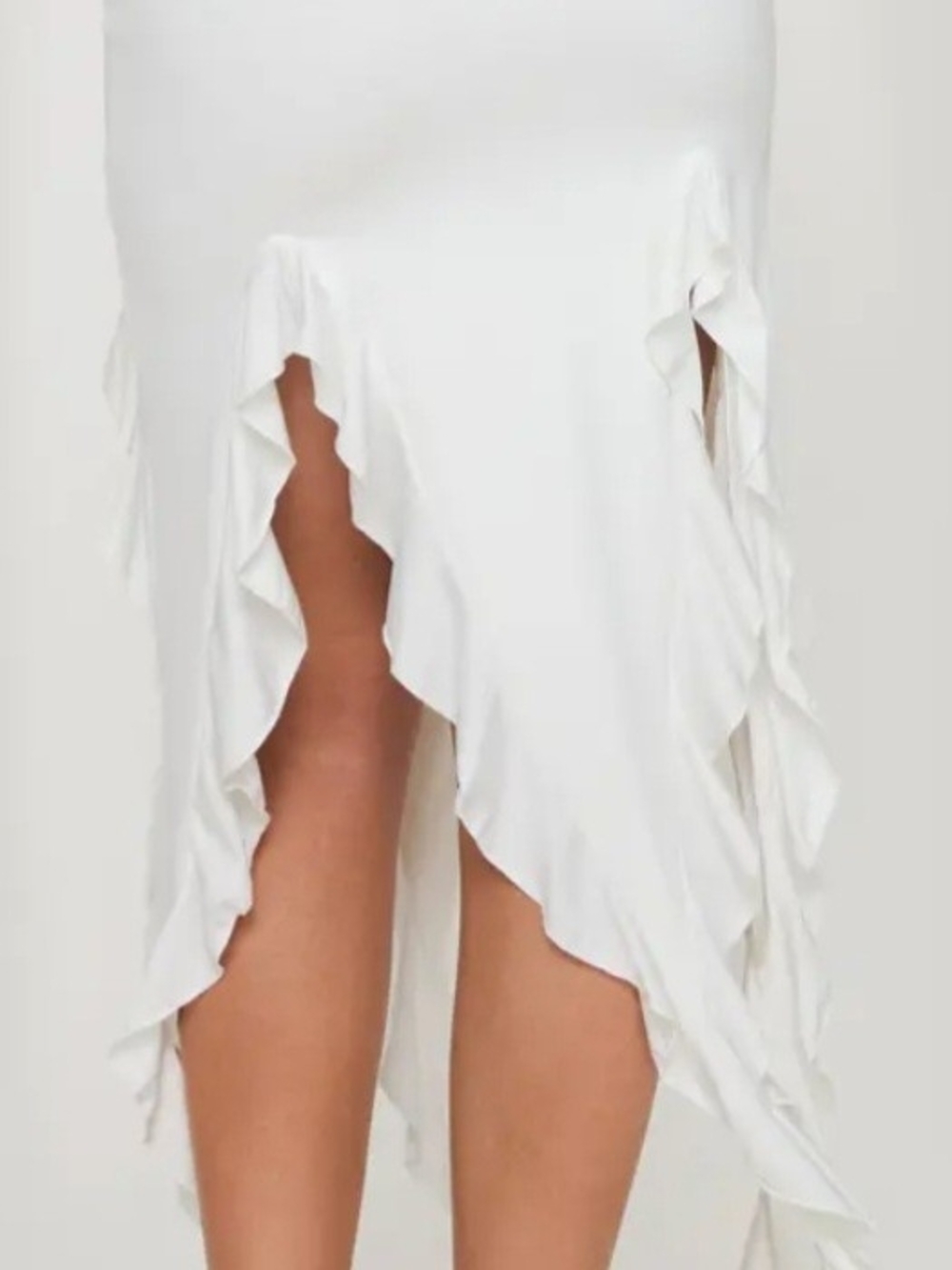 Princess Polly White Ruffle High-Low Skirt